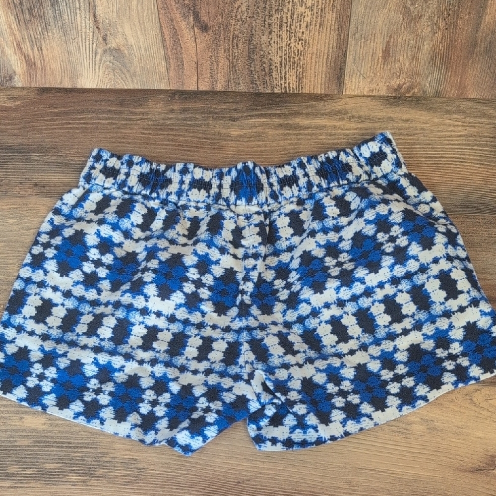 J Crew Bermuda Shorts Blue/Black Geometric Design 00                        528A